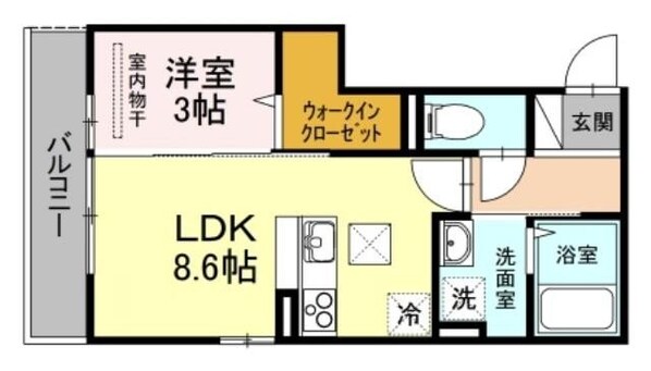 ウィング　Ａ棟の物件間取画像